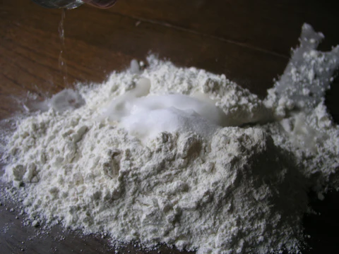 Flour being mixed