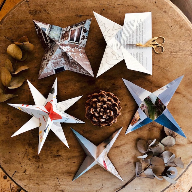 paper stars for Christmas decorations