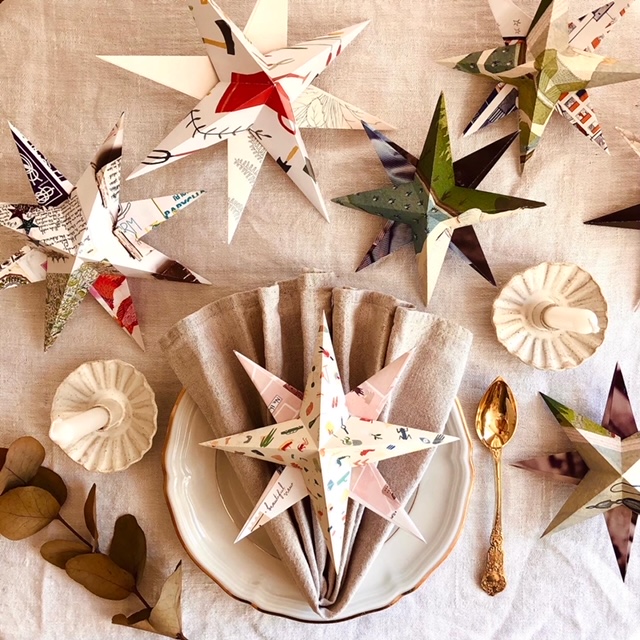paper stars for Christmas decorations
